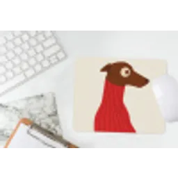 Silhouet - Hond - Trui - Rood muismat rubber klein -witbureau