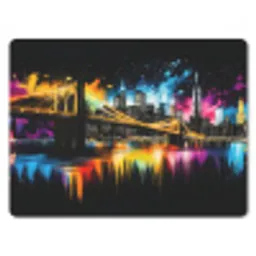 Skyline - Brug - Verlichting - Kleuren muismat rubber klein -3d
