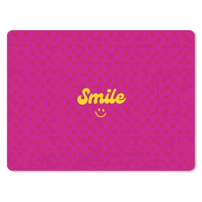 Smile - Stippen - Roze muismat rubber klein -3d
