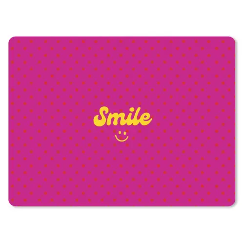 Smile - Stippen - Roze muismat rubber klein -3d