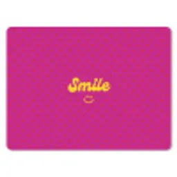Smile - Stippen - Geel - Smiley - Roze muismat rubber klein -3d