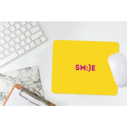 Smile - Roze - Geel muismat rubber klein -witbureau