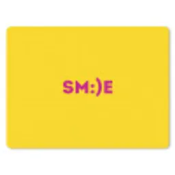 Smile - Roze - Geel muismat rubber klein -3d