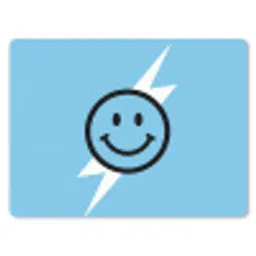 Smiley - Blauw - Bliksem muismat rubber klein -3d