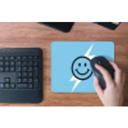 Smiley - Blauw - Bliksem muismat rubber klein -toetsenbord
