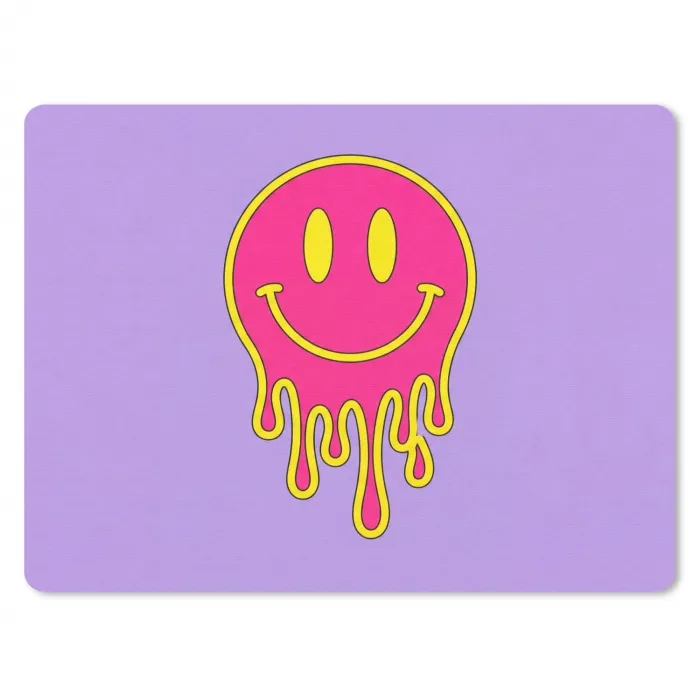 Smiley - Drip - Neon muismat rubber klein -3d