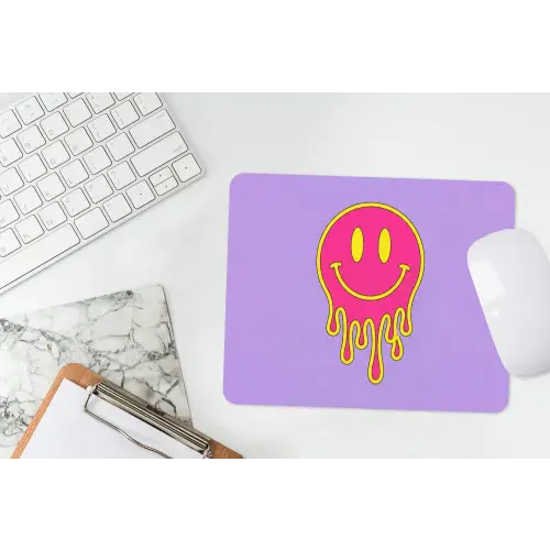 Smiley - Drip - Neon muismat rubber klein -witbureau
