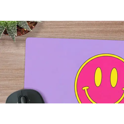 Smiley - Drip - Neon muismat rubber klein -closeup