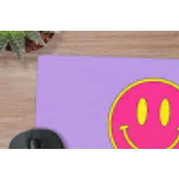 Smiley - Drip - Neon muismat rubber klein -closeup