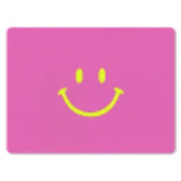 Smiley - Vrolijk - Roze muismat rubber klein -3d