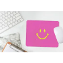 Smiley - Vrolijk - Roze muismat rubber klein -witbureau
