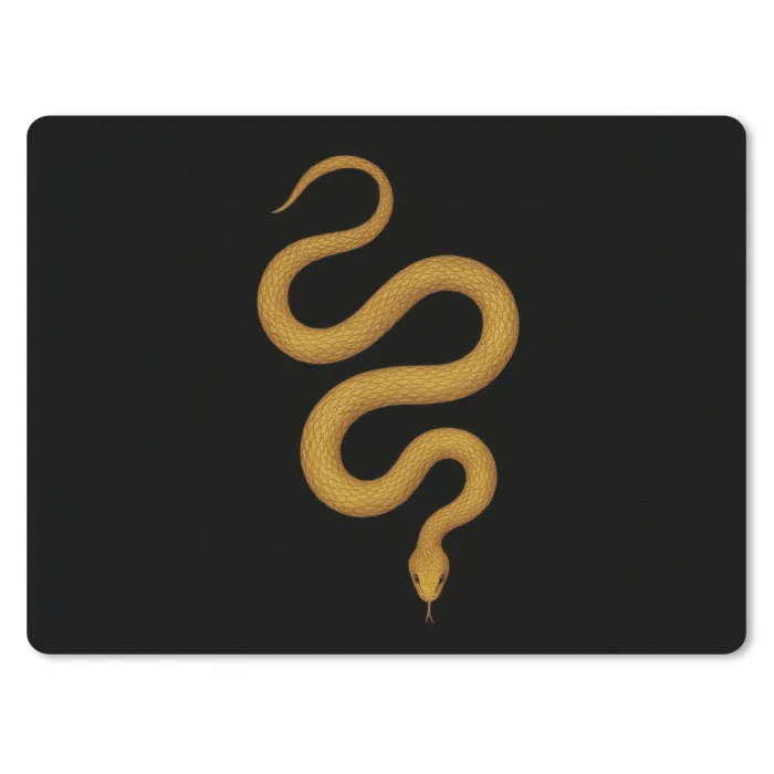 Slang - Minimalistisch - Goud muismat rubber klein -3d