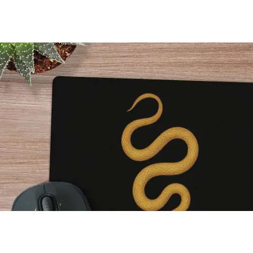 Slang - Minimalistisch - Goud muismat rubber klein -closeup