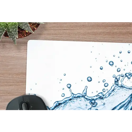 Spash - Water - Blauw muismat rubber klein -closeup