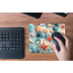 Zeesterren - Schelpen - Illustratie - Zand muismat rubber klein -toetsenbord