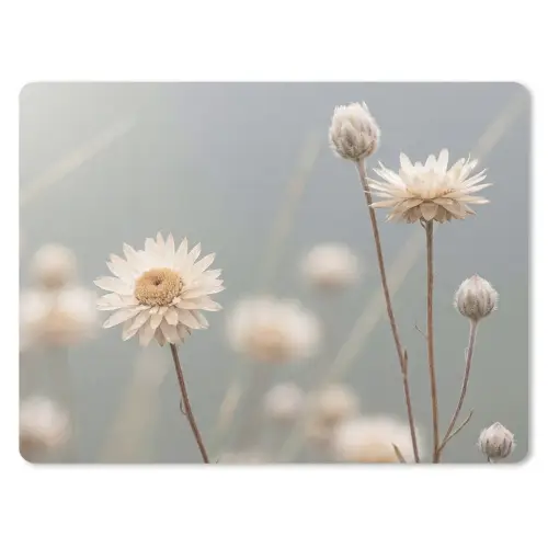 Strobloemen - Wit - Daglicht muismat rubber klein -3d