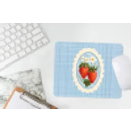Aardbeien - Lijst - Rood - Geruit muismat rubber klein -witbureau