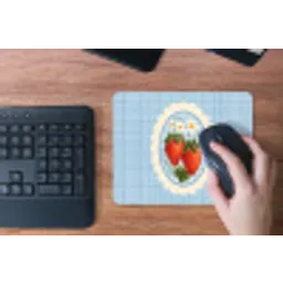 Aardbeien - Lijst - Rood - Geruit muismat rubber klein -toetsenbord