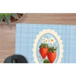 Aardbeien - Lijst - Rood - Geruit muismat rubber klein -closeup
