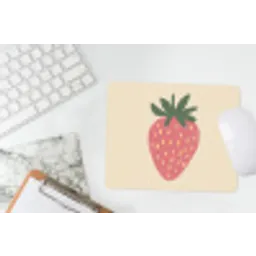 Aardbei - Minimalistisch - Rood - Fruit muismat rubber klein -witbureau