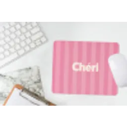 Gestreept - Roze - Chéri muismat rubber klein -witbureau
