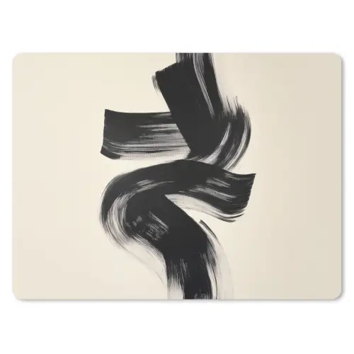 Strepen - Zwart - Abstract muismat rubber klein -3d