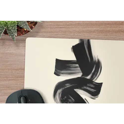 Strepen - Zwart - Abstract muismat rubber klein -closeup