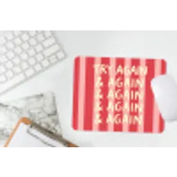 Strepen - Rood - Try again muismat rubber klein -witbureau
