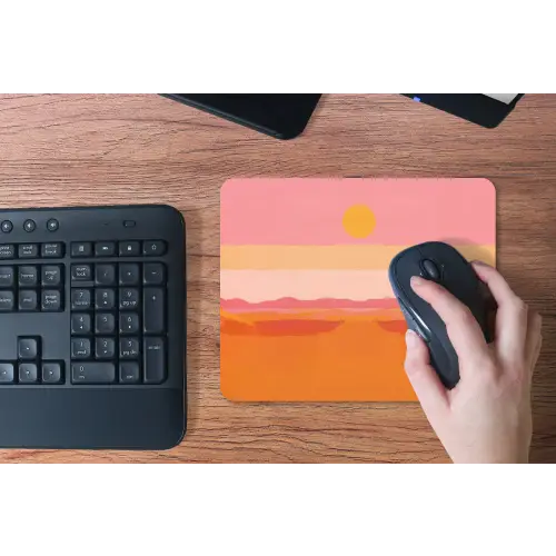 Zon - Abstract - Landschap - Oranje muismat rubber klein -toetsenbord