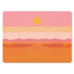 Zon - Abstract - Landschap - Oranje muismat rubber klein -3d
