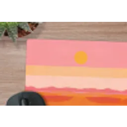 Zon - Abstract - Landschap - Oranje muismat rubber klein -closeup