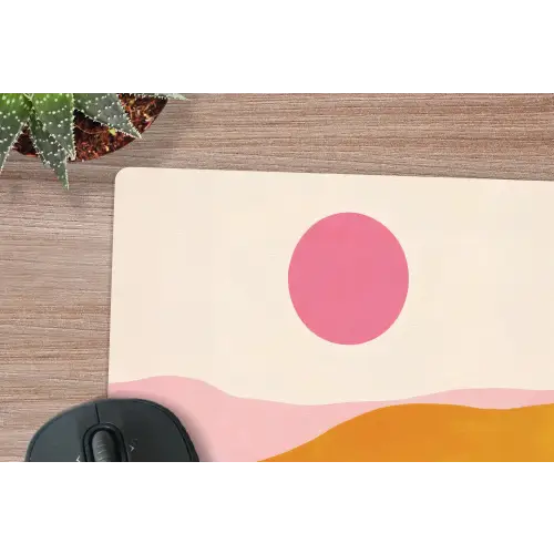 Zon - Heuvels - Abstract - Roze muismat rubber klein -closeup