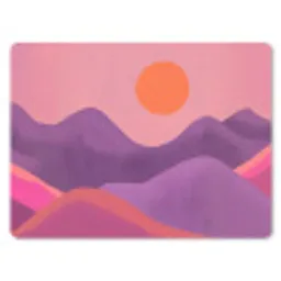 Zon - Heuvels - Paars - Abstract muismat rubber klein -3d