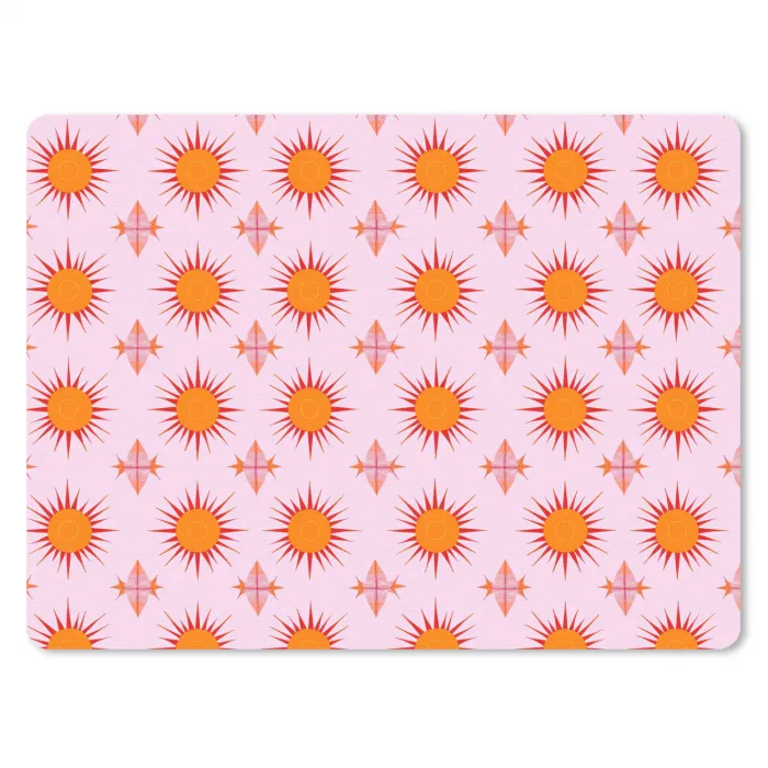 Zon - Patroon - Roze muismat rubber klein 262 -3d