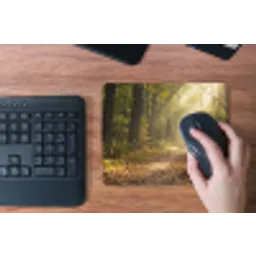 Zonlicht - Bospad - Bomen muismat rubber klein -toetsenbord