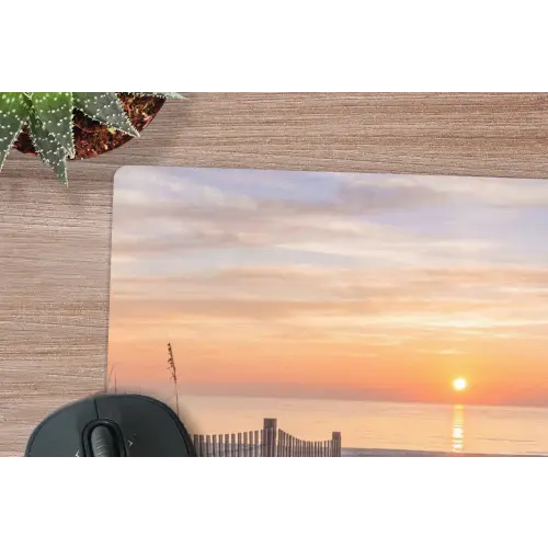 Zonsondergang - Strand - Zand muismat rubber klein -closeup