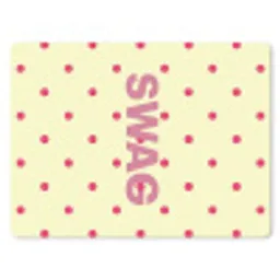 Swag - Roze - Stippen - Geel muismat rubber klein -3d