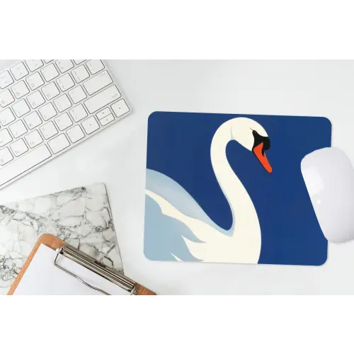 Zwaan - Wit - Snavel - Illustratie muismat rubber klein -witbureau