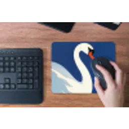 Zwaan - Wit - Snavel - Illustratie muismat rubber klein -toetsenbord