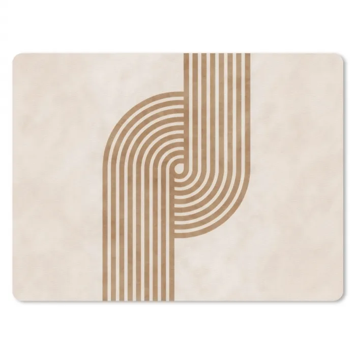Symmetrische bocht - Koperkleurig muismat rubber klein -3d