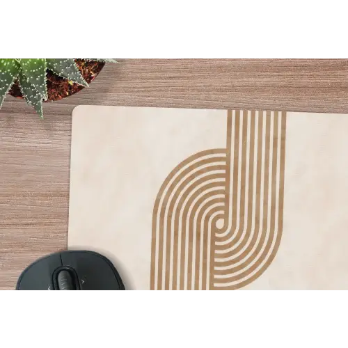 Symmetrische bocht - Koperkleurig muismat rubber klein -closeup