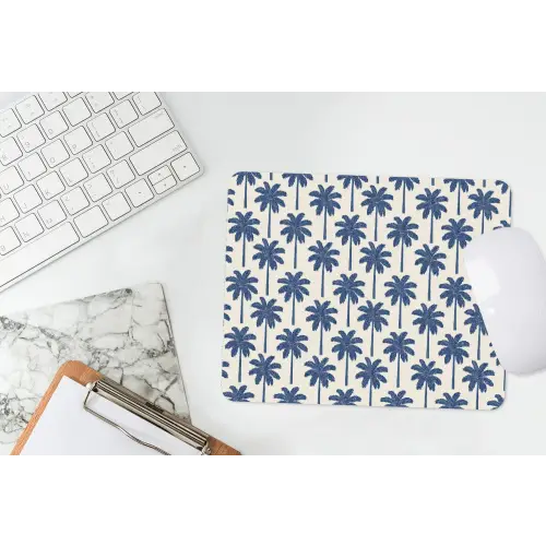 Symmetrisch - Palm - Blauw muismat rubber klein 262 -witbureau