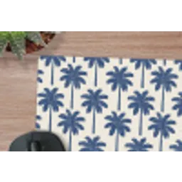 Symmetrisch - Palm - Blauw muismat rubber klein 262 -closeup