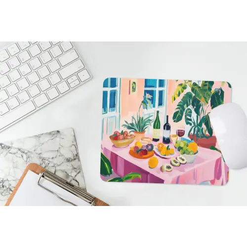 Tafel - Wijn - Fruit muismat rubber klein -witbureau