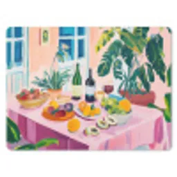 Tafel - Wijn - Fruit muismat rubber klein -3d