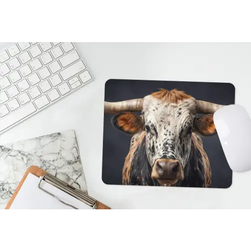 Stier - Kleurrijk - Hoorns muismat rubber klein -witbureau