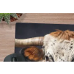 Stier - Kleurrijk - Hoorns muismat rubber klein -closeup