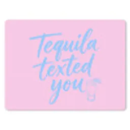 Tequila texted you - Roze - Blauw muismat rubber klein -3d