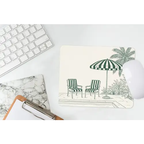 Terras - Illustratie - Groen muismat rubber klein -witbureau