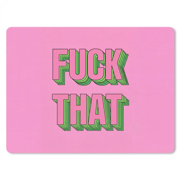 Tekst - Bold - Roze muismat rubber klein -3d